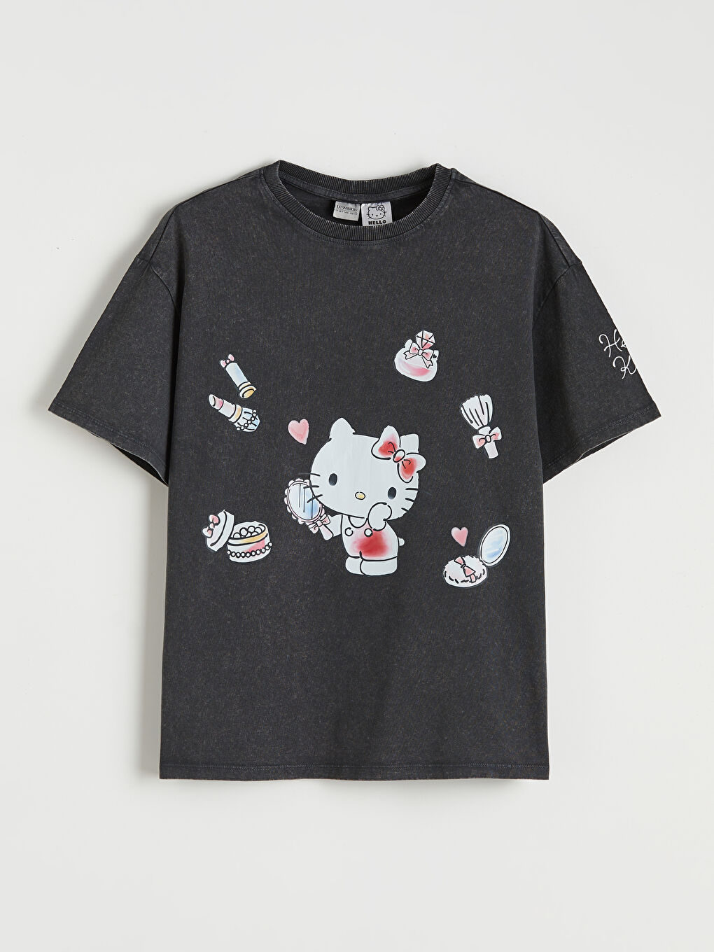 қыздарға арналған hello kitty принтті футболка