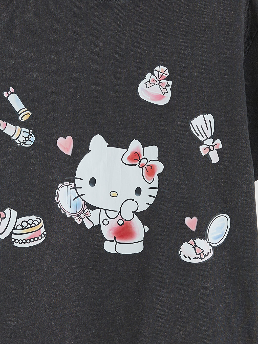 қыздарға арналған hello kitty принтті футболка-2