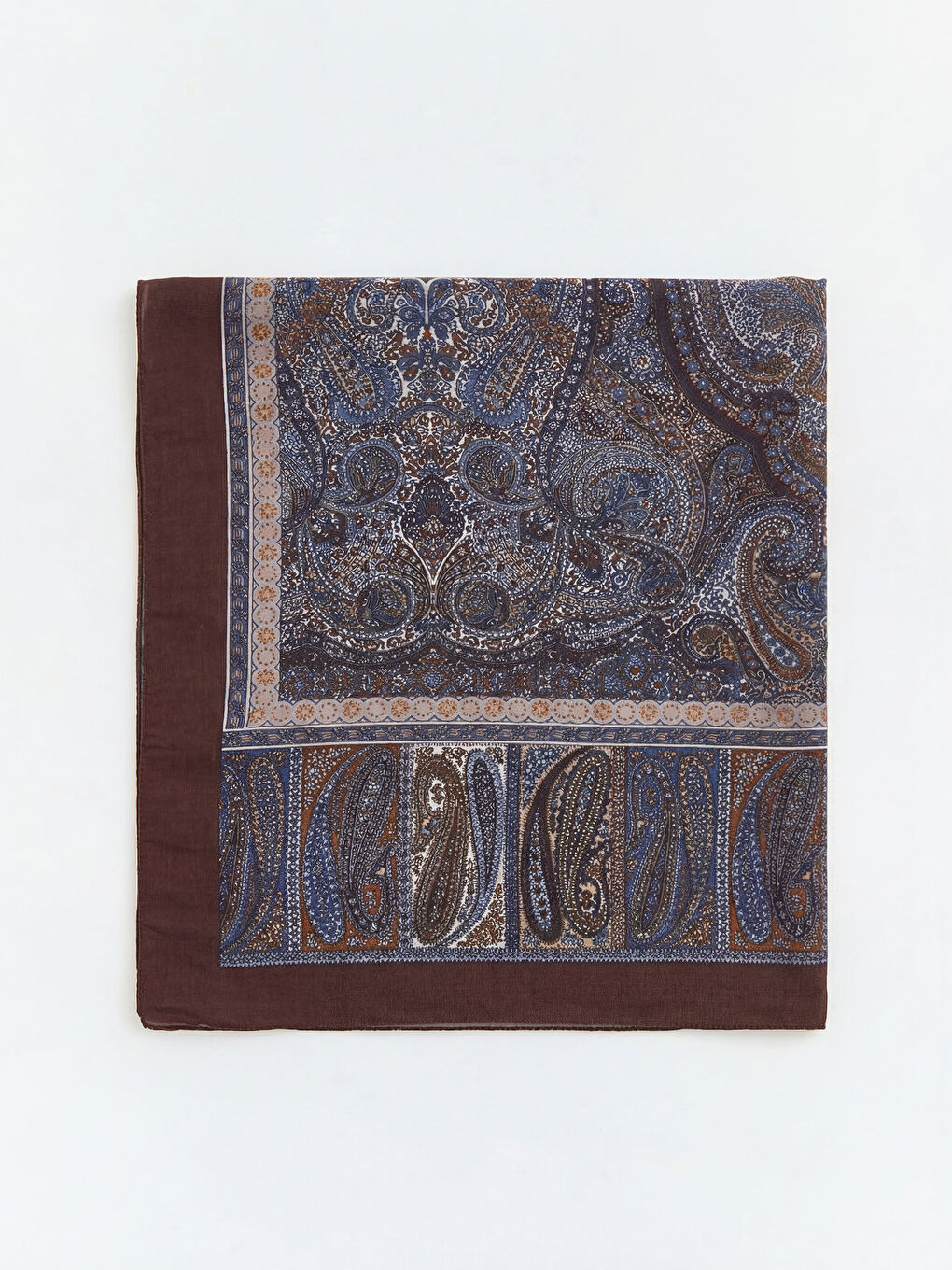 Kahverengi Desenli Kadın Şal-1