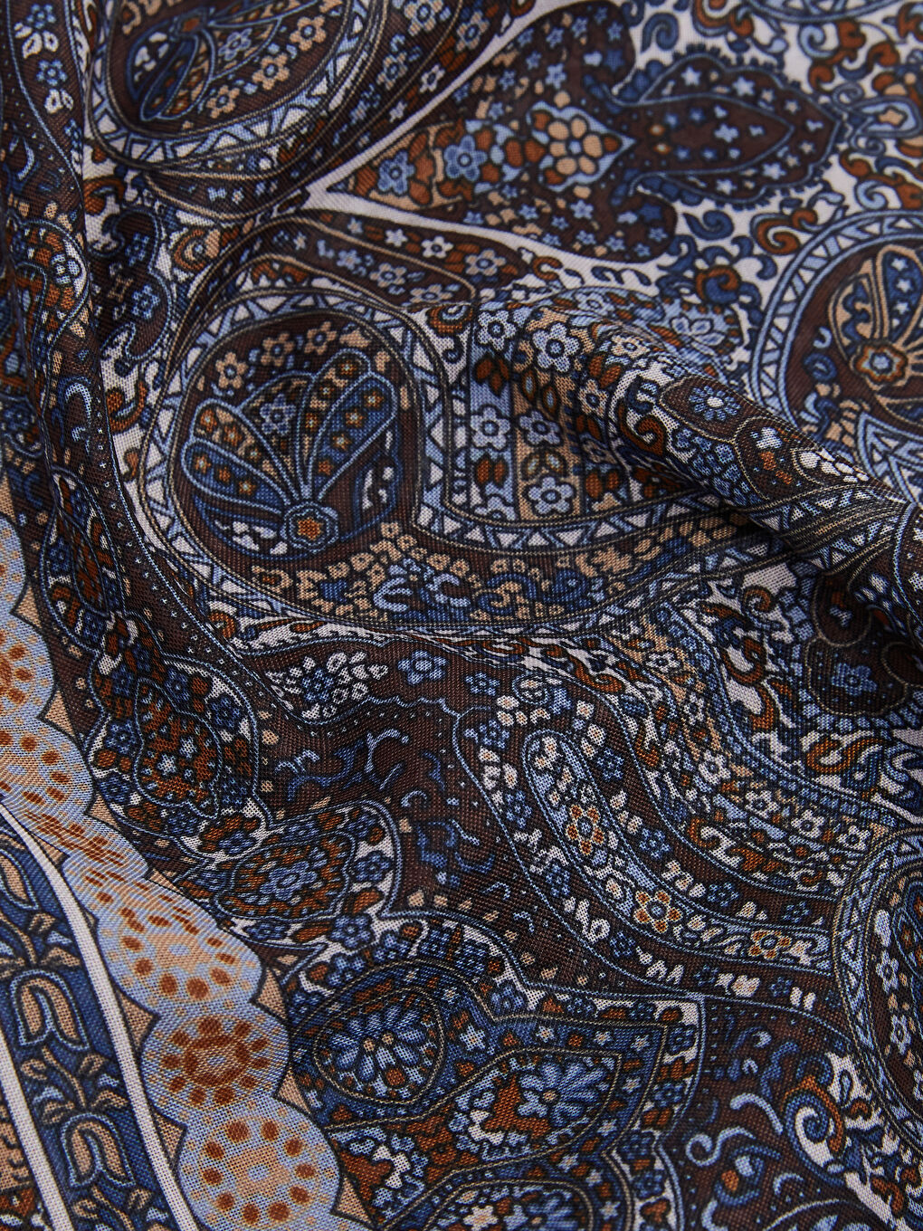 Kahverengi Desenli Kadın Şal-2