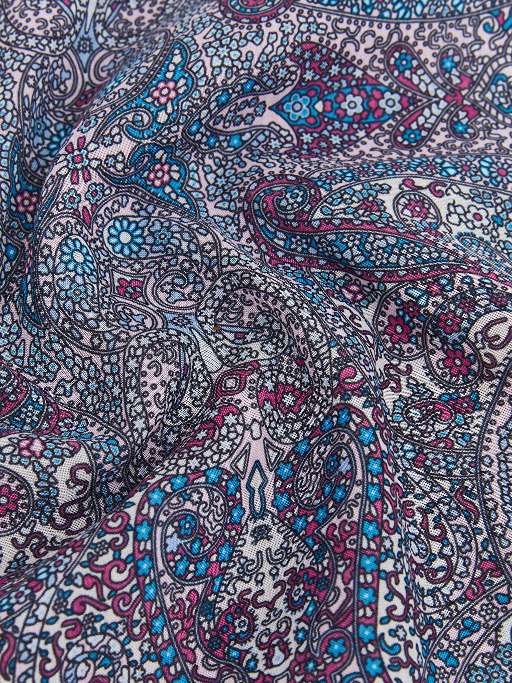 Mavi Desenli Kadın Şal-2