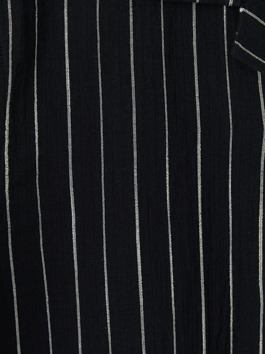 Siyah Regular Fit Çizgili Erkek Gömlek-2