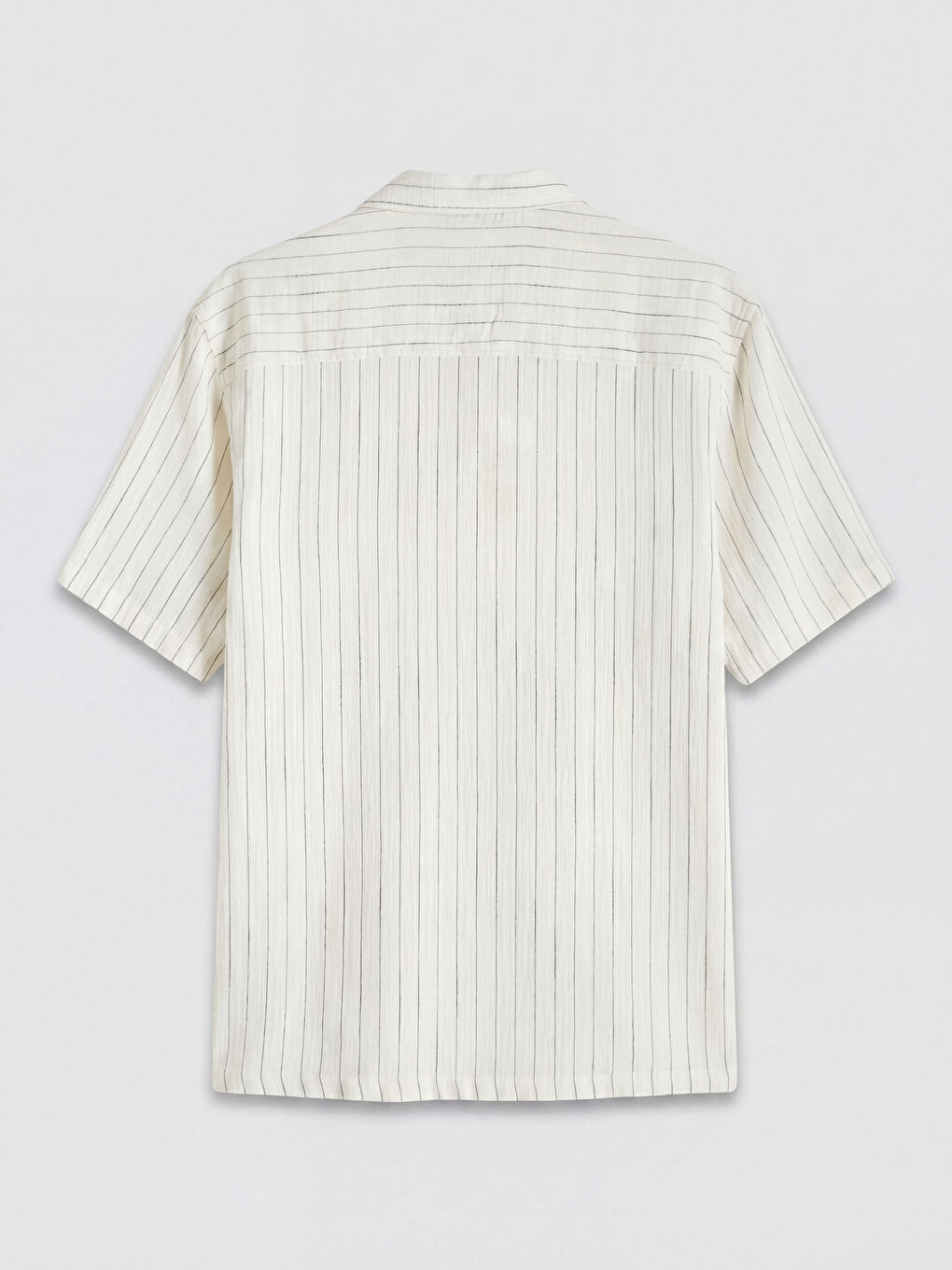 Ekru Regular Fit Çizgili Müslin Erkek Gömlek-1