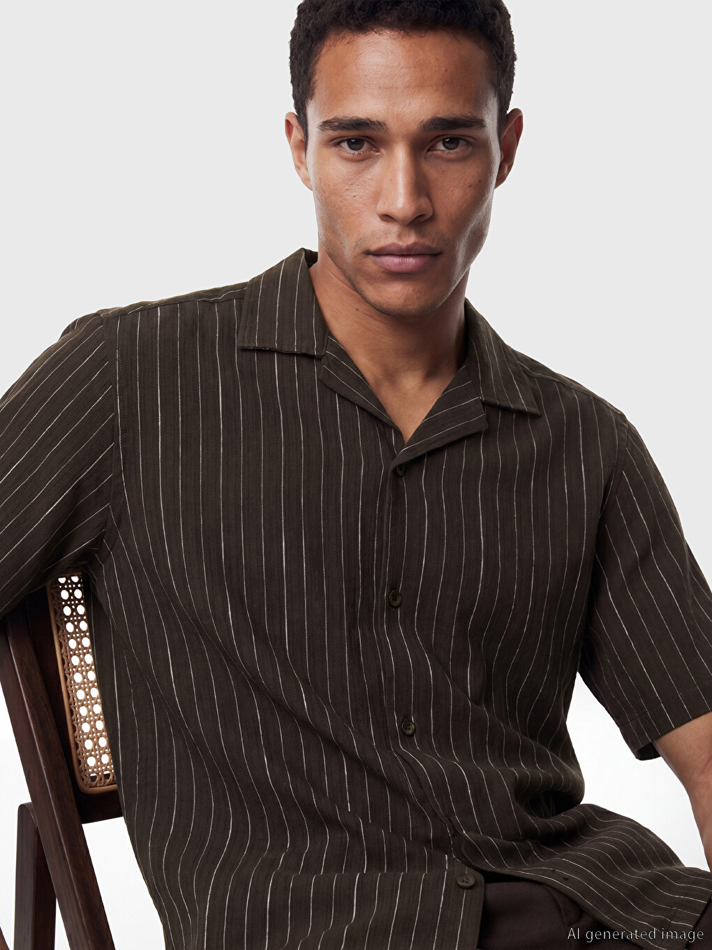 Regular Fit Striped Muslin Men's Shirt