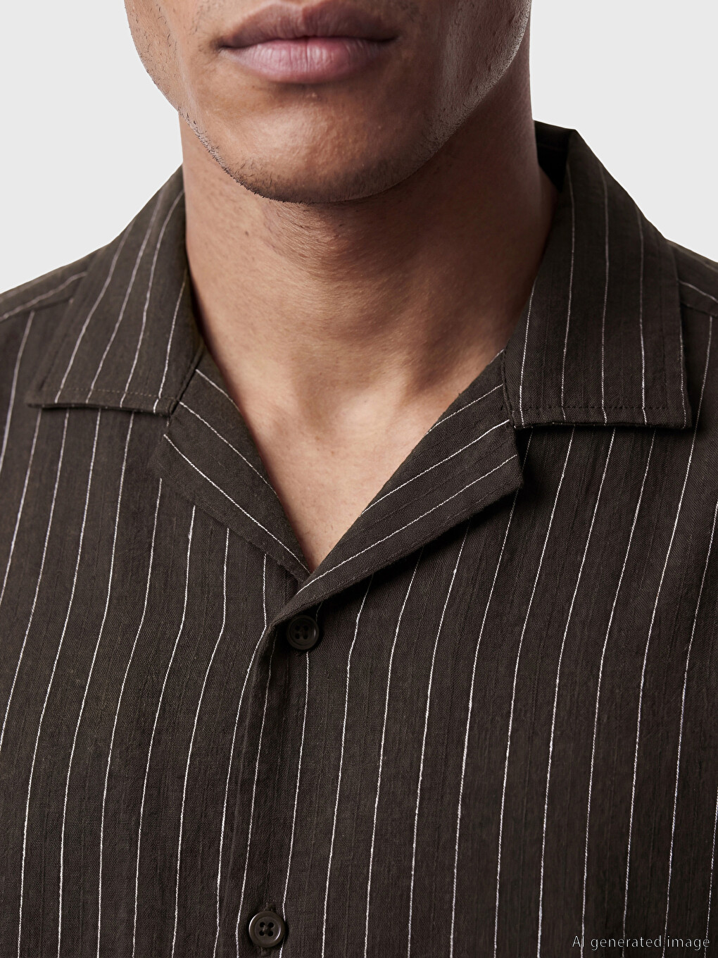 Regular Fit Striped Muslin Men's Shirt-2