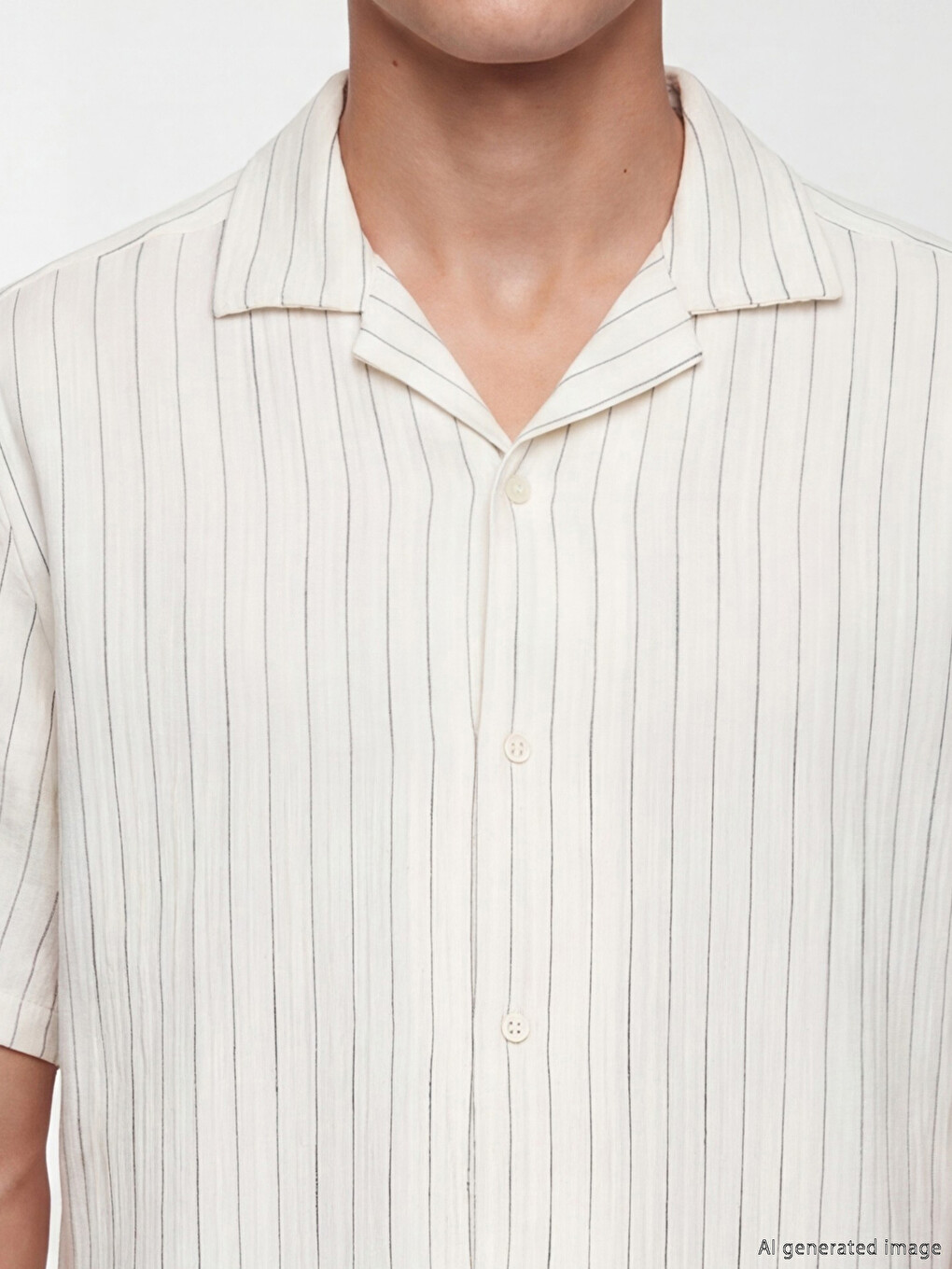 Regular Fit Striped Muslin Men's Shirt-2
