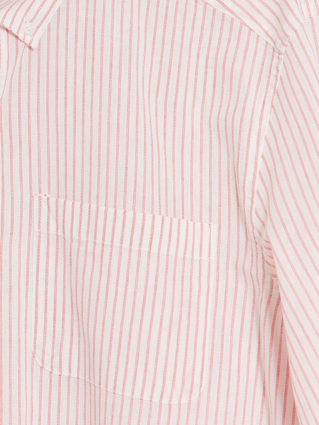 Pembe Regular Fit Çizgili Keten Karışımlı Erkek Gömlek-2
