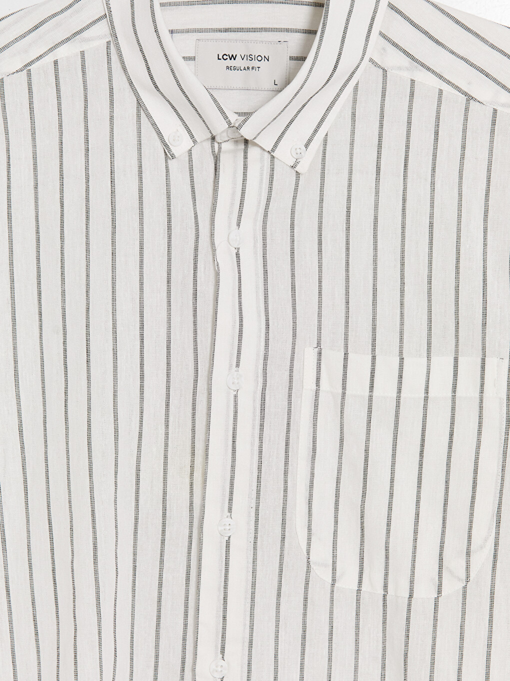 Regular Fit Striped Linen Blend Men's Shirt-6