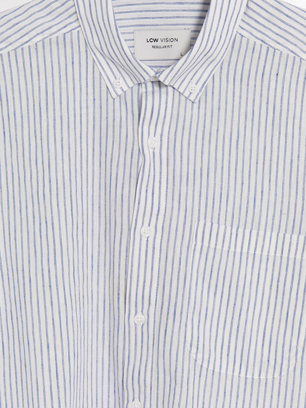 Regular Fit Striped Linen Blend Men's Shirt-6