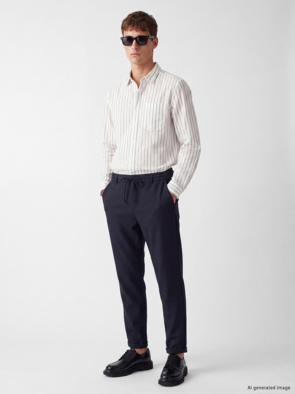 Regular Fit Striped Linen Blend Men's Shirt-1