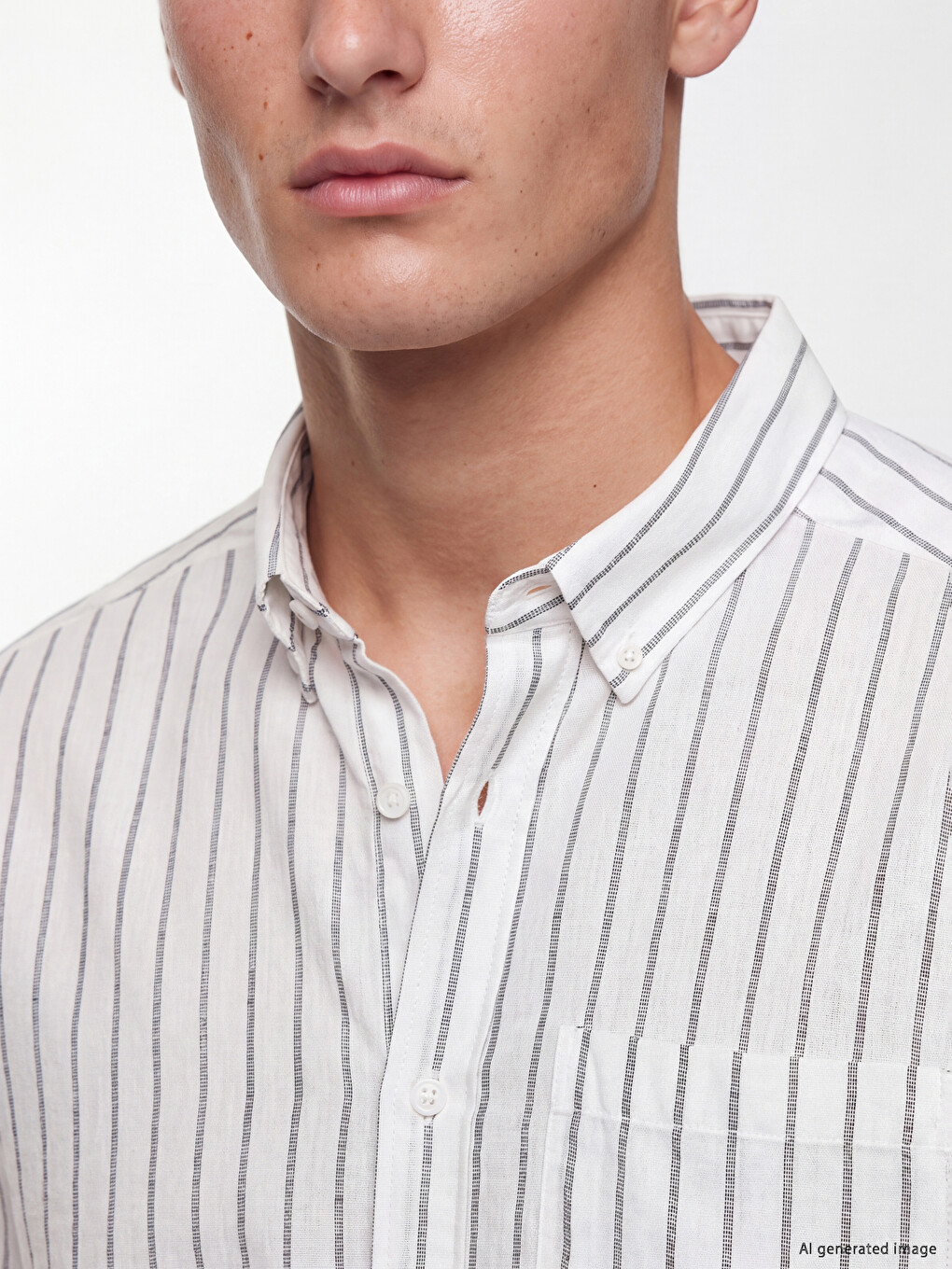 Regular Fit Striped Linen Blend Men's Shirt-2