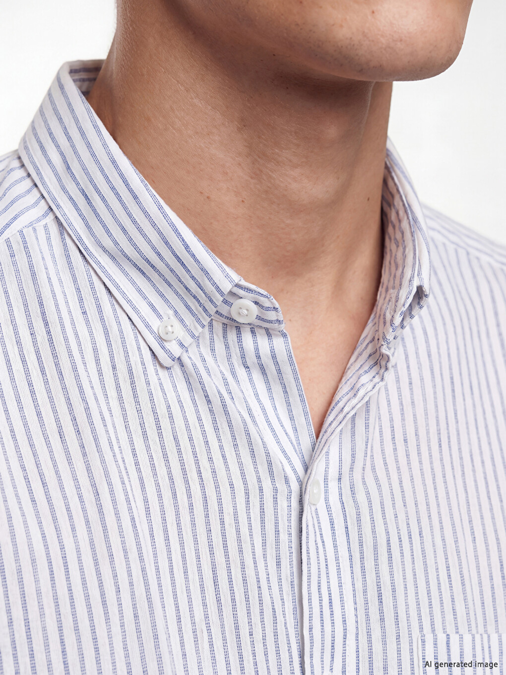 Regular Fit Striped Linen Blend Men's Shirt-2