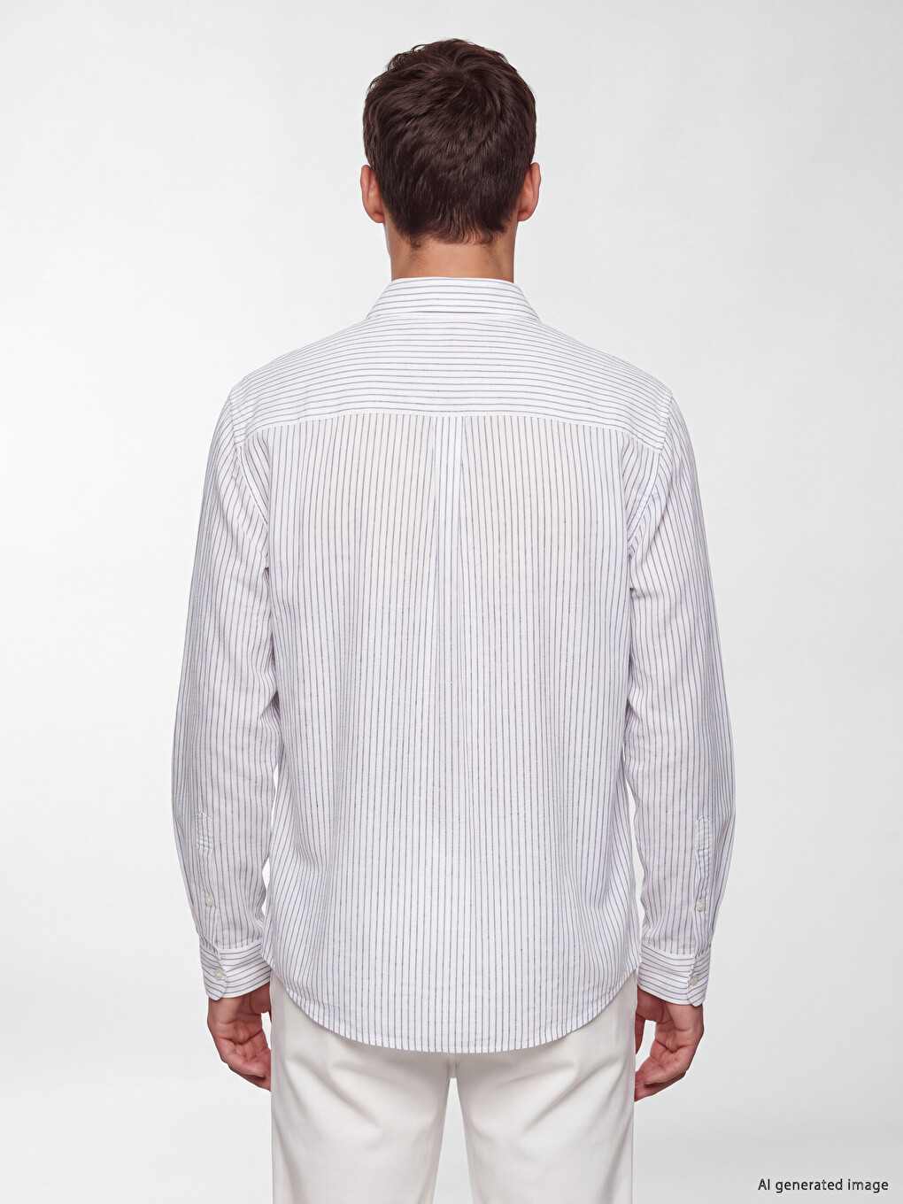 Regular Fit Striped Linen Blend Men's Shirt-3