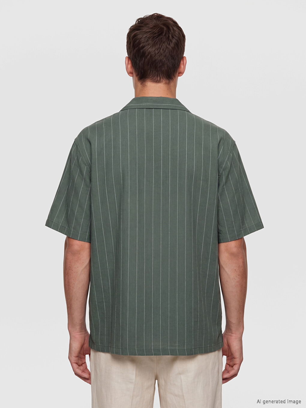 Regular Fit Camp Collar Striped Men's Shirt-3
