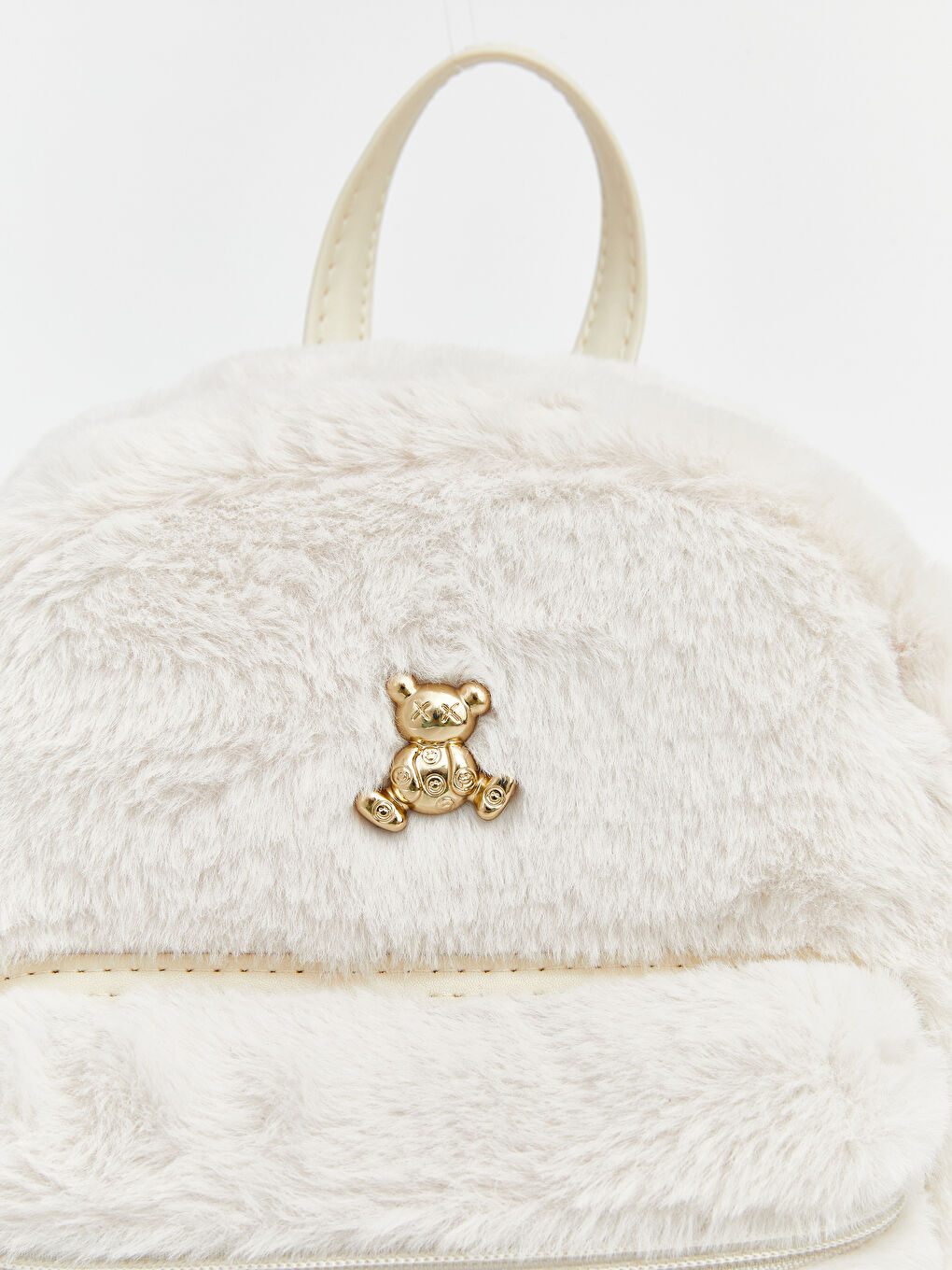 Bej Kız Çocuk Pelüş Sırt Çantası-3