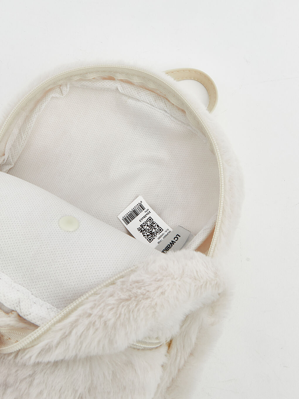 Bej Kız Çocuk Pelüş Sırt Çantası-4