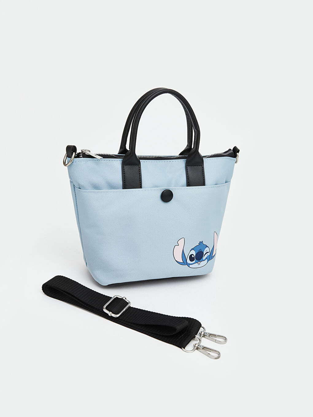 Mavi Stitch Baskılı Kız Çocuk Omuz Çantası-1