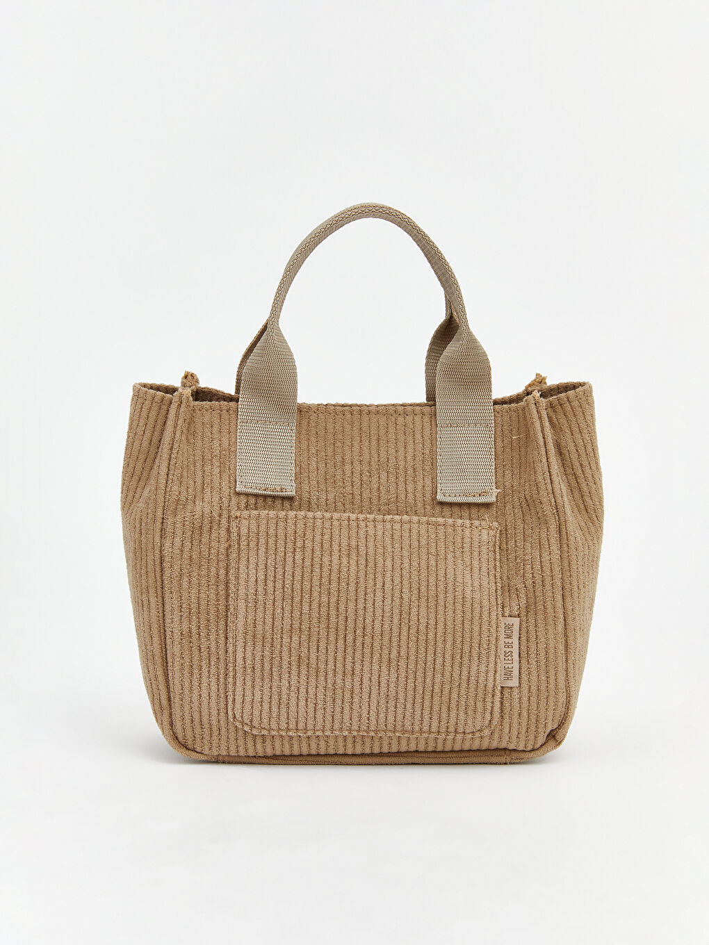 Kahverengi Fitilli Kadife Kumaş Çıkarılabilir Askılı  Kız Çocuk El Çantası