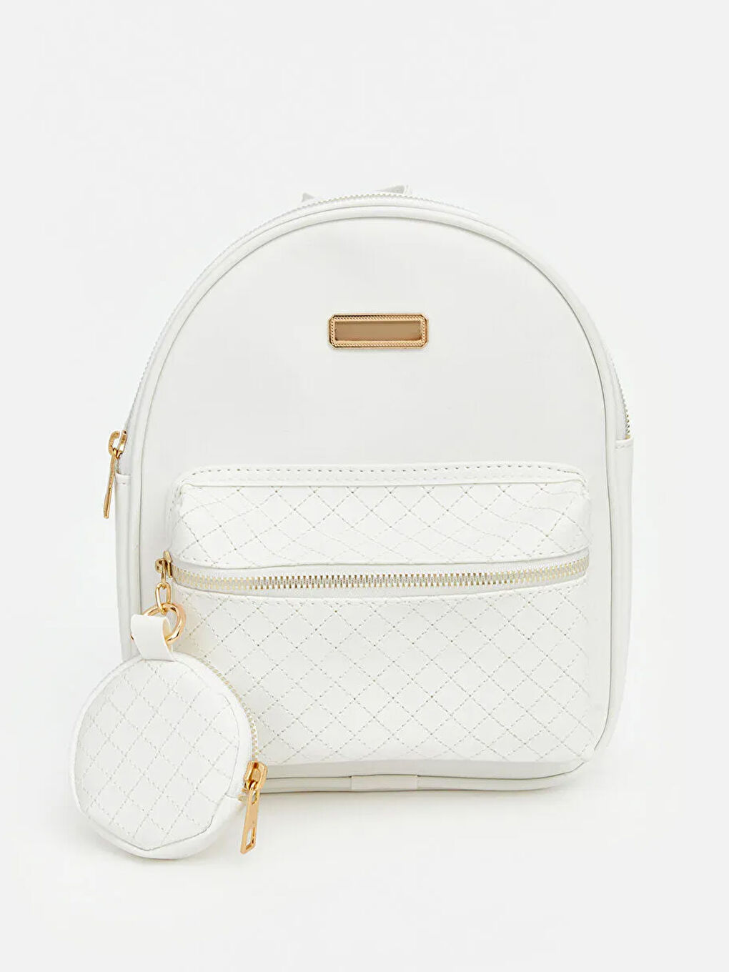 Beyaz Suni Deri Görünümlü Kız Çocuk Sırt Çantası-5