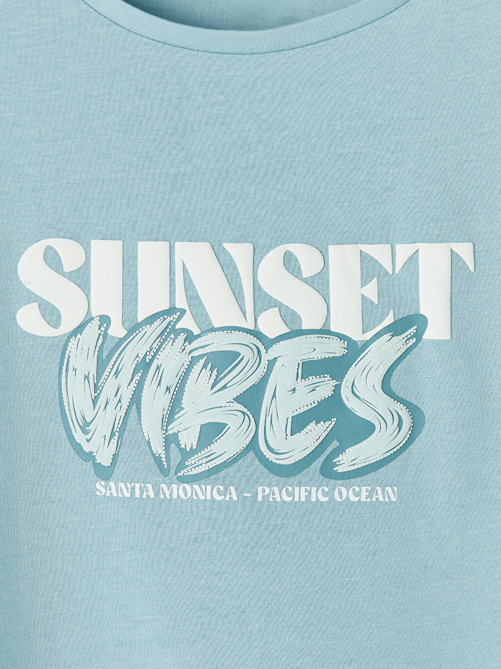 Mavi Bisiklet Yaka Baskılı Erkek Kolsuz Tişört-6