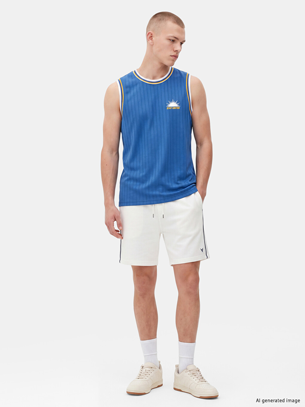 Crew Neck Printed Men's Sleeveless T-shirt-1