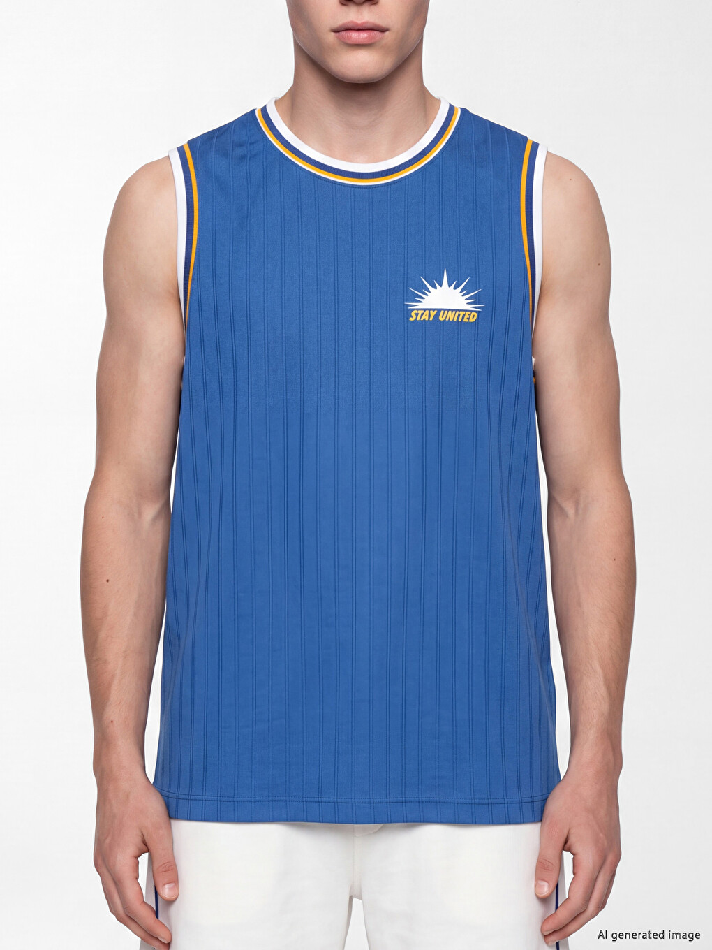 Crew Neck Printed Men's Sleeveless T-shirt-2