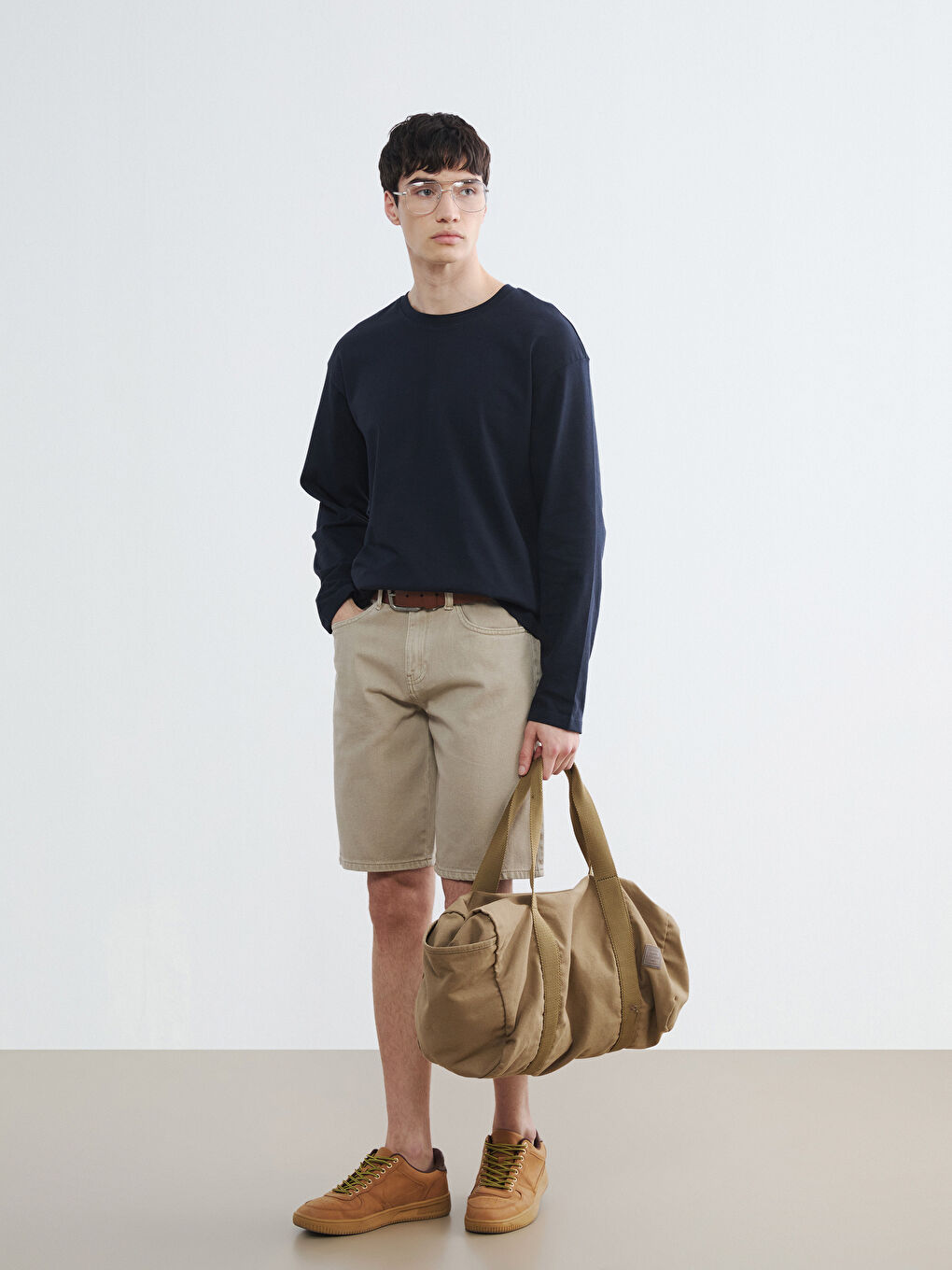 Man GREEN Denim Shorts