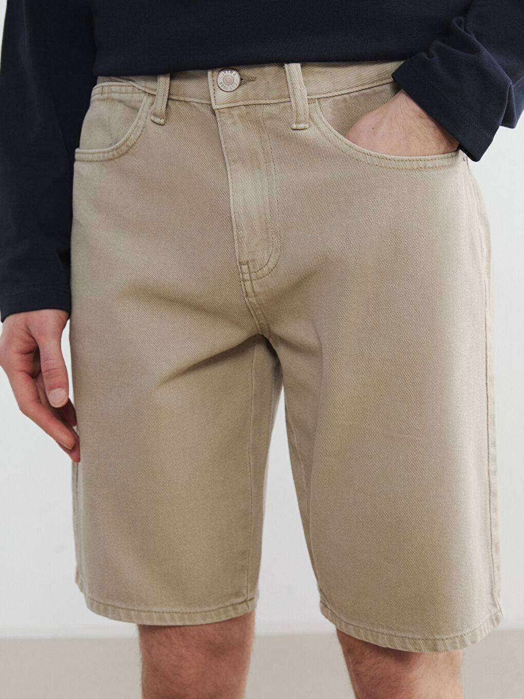 Man GREEN Denim Shorts-2