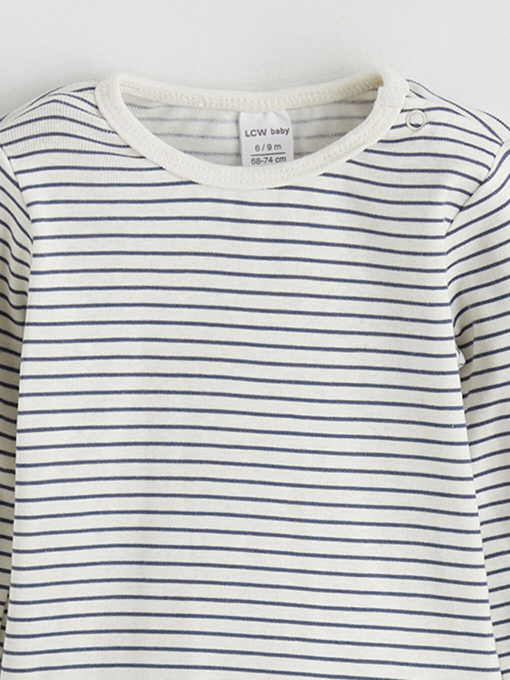 Ekru Çizgili Erkek Bebek Body ve Pantolon Takım-2