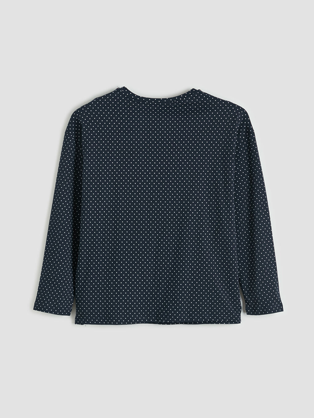 Lacivert Bisiklet Yaka Puantiyeli Kadın Pijama Takım-3