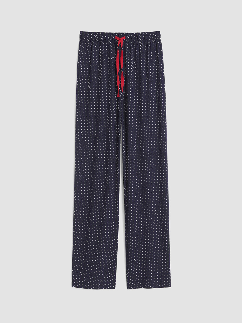Lacivert Bisiklet Yaka Kiraz Nakışlı Kadın Pijama Takım-8