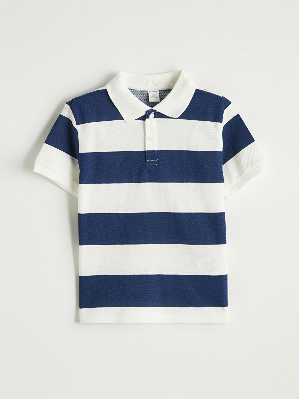 İndigo Polo Yaka Çizgili Erkek Çocuk Tişört