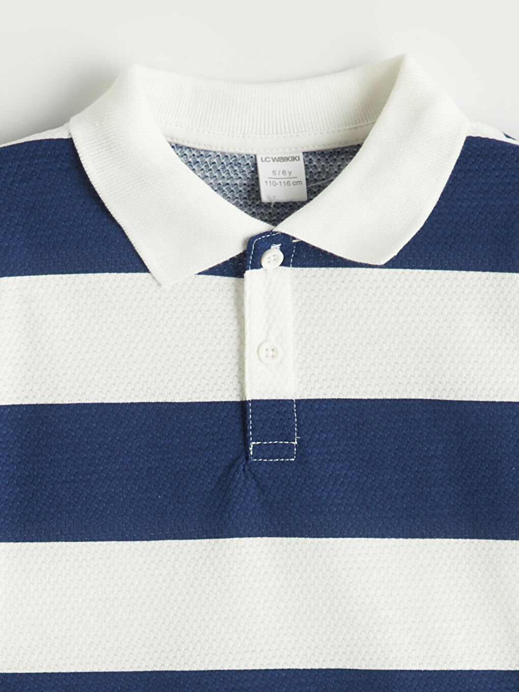 İndigo Polo Yaka Çizgili Erkek Çocuk Tişört-1