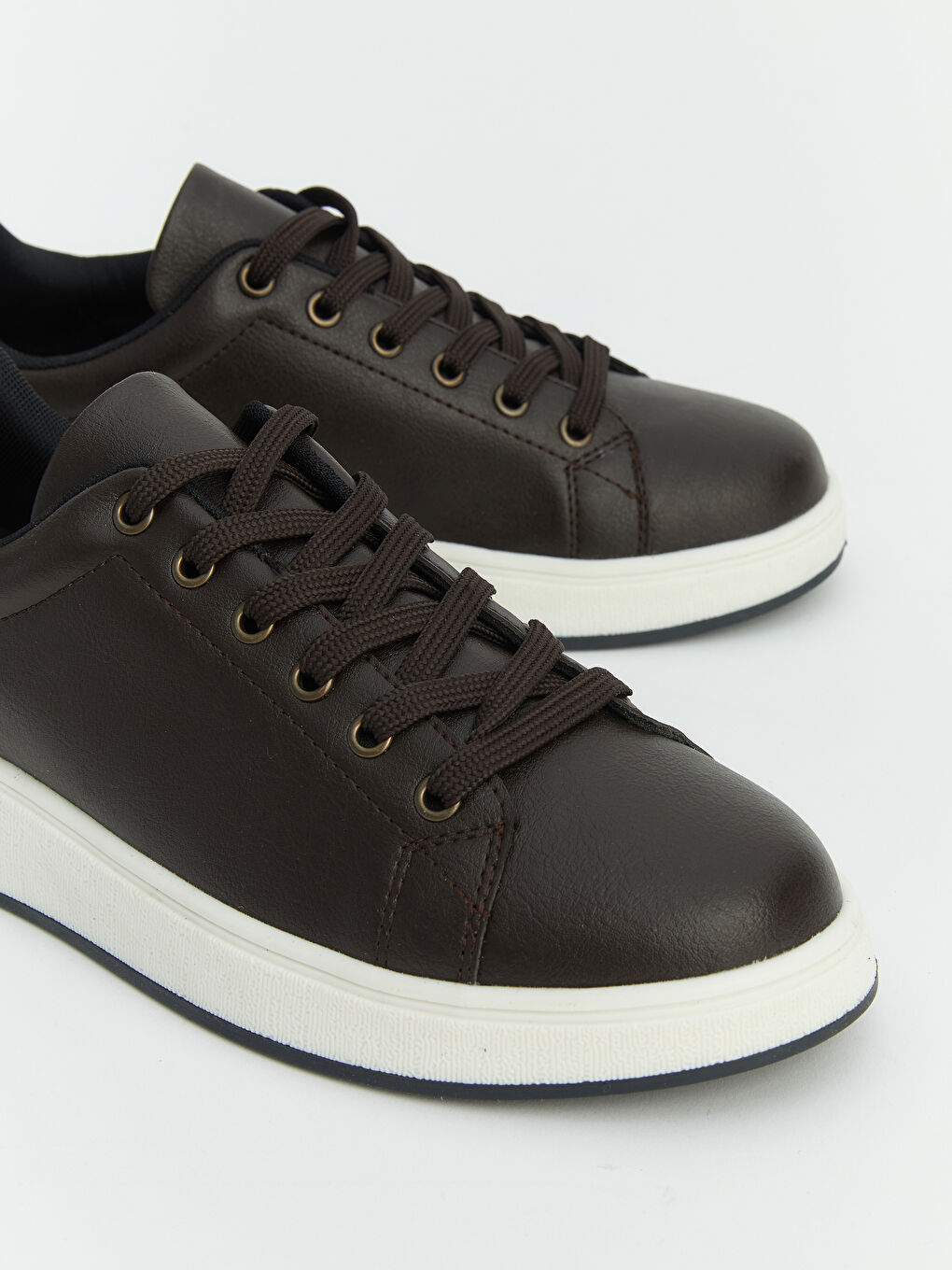 Kahverengi Deri Görünümlü Erkek Spor Ayakkabı-2