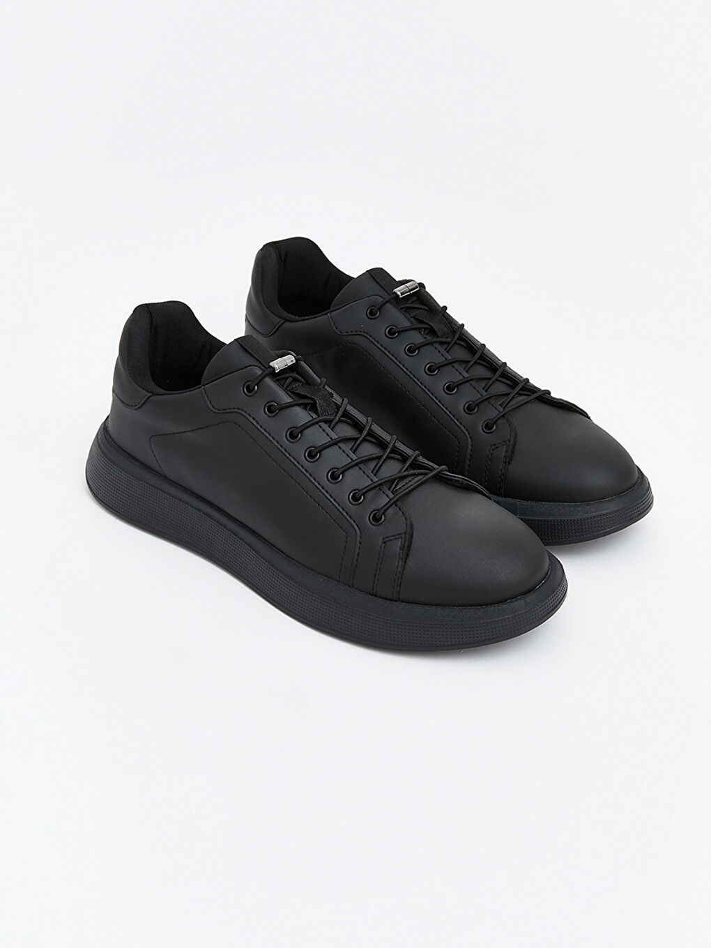 Siyah Deri Görünümlü Erkek Klasik Ayakkabı