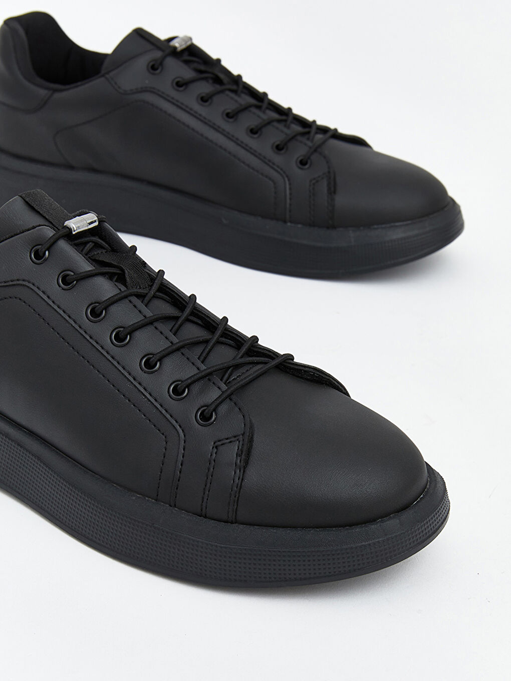 Siyah Deri Görünümlü Erkek Klasik Ayakkabı-2