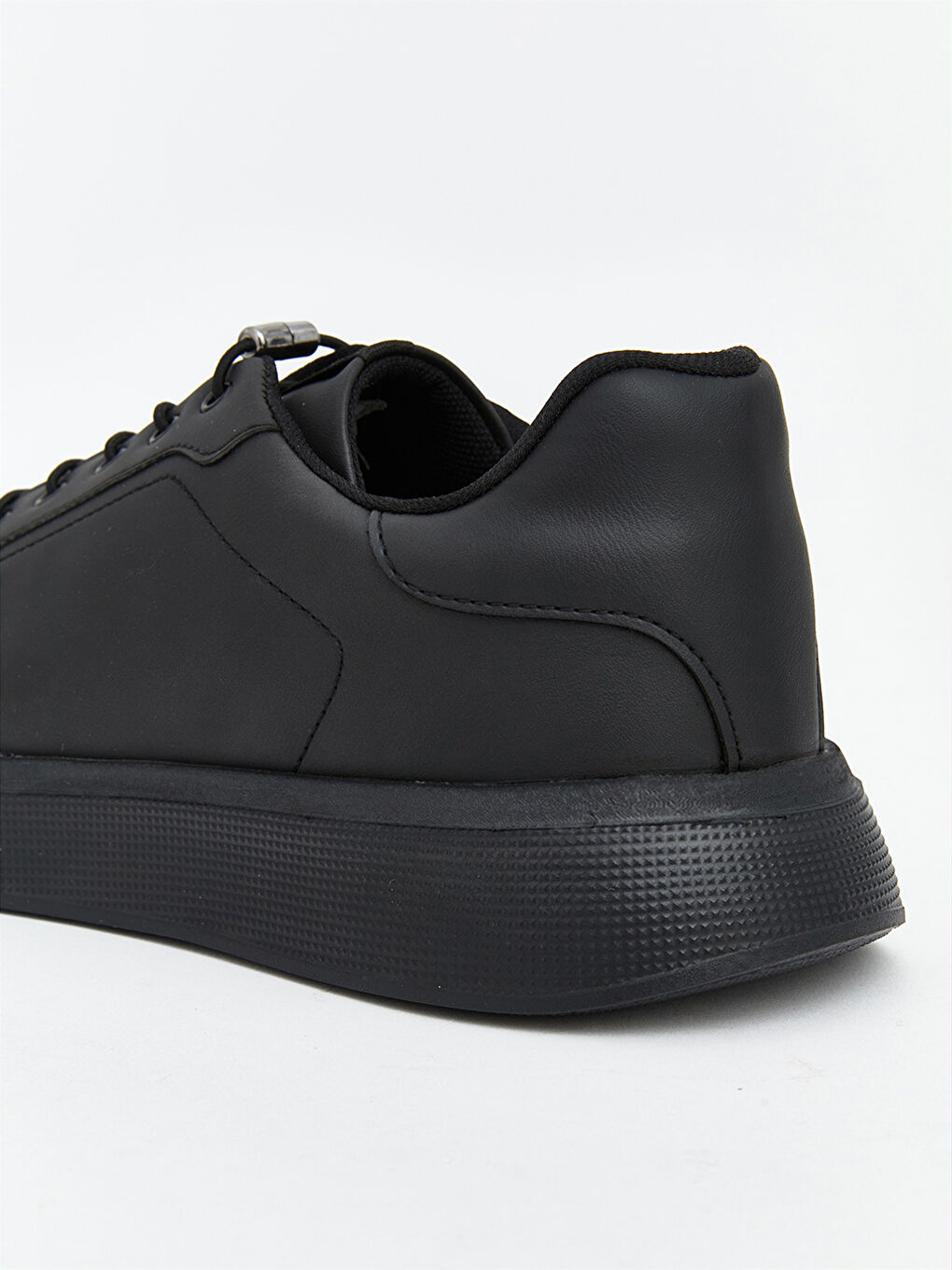 Siyah Deri Görünümlü Erkek Klasik Ayakkabı-4