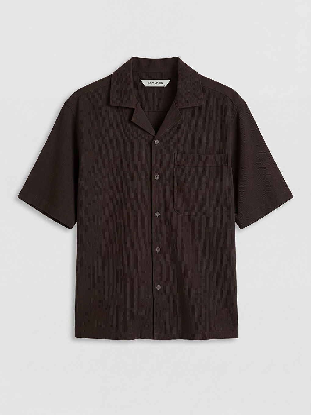 Kahverengi Regular Fit Resort Yaka Erkek Gömlek