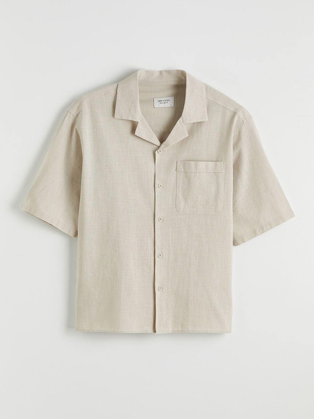 Bej Regular Fit Resort Yaka Erkek Gömlek