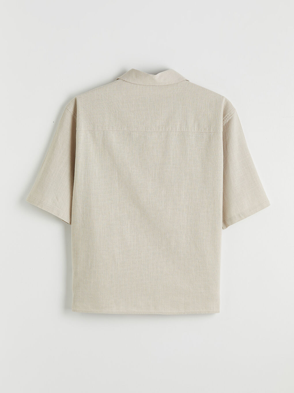 Bej Regular Fit Resort Yaka Erkek Gömlek-1