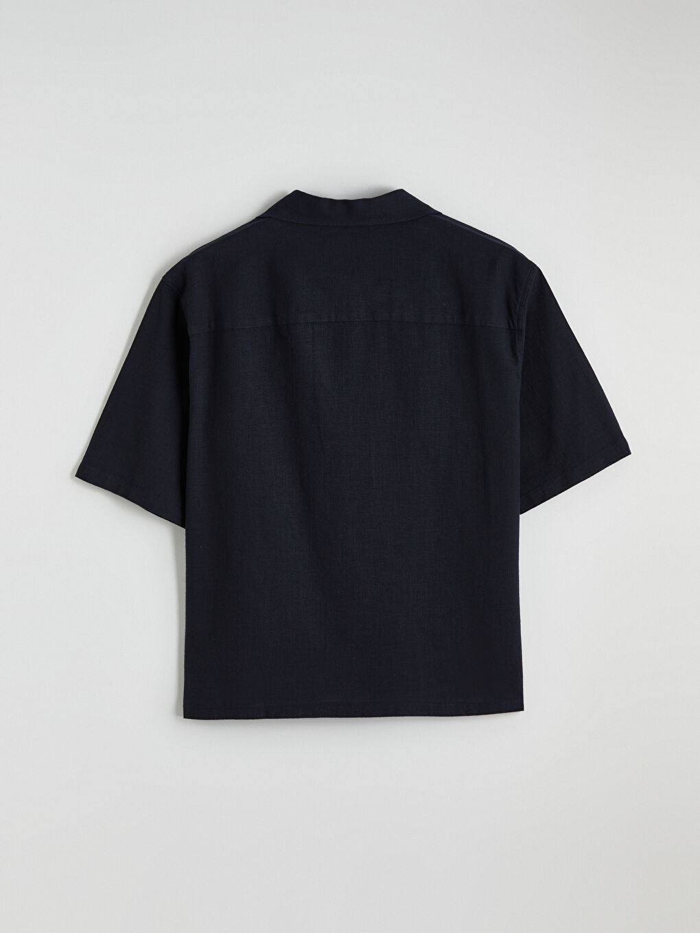 Lacivert Regular Fit Resort Yaka Erkek Gömlek-2