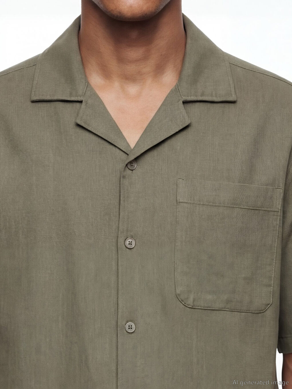 Yeşil Regular Fit Resort Yaka Erkek Gömlek-2