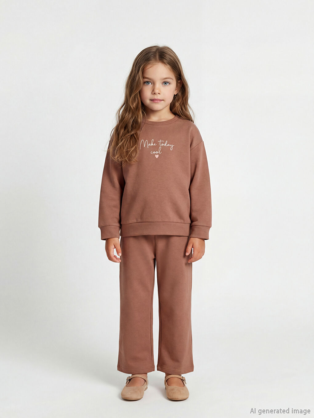 Комплект из свитшота и брюк для девочек-1