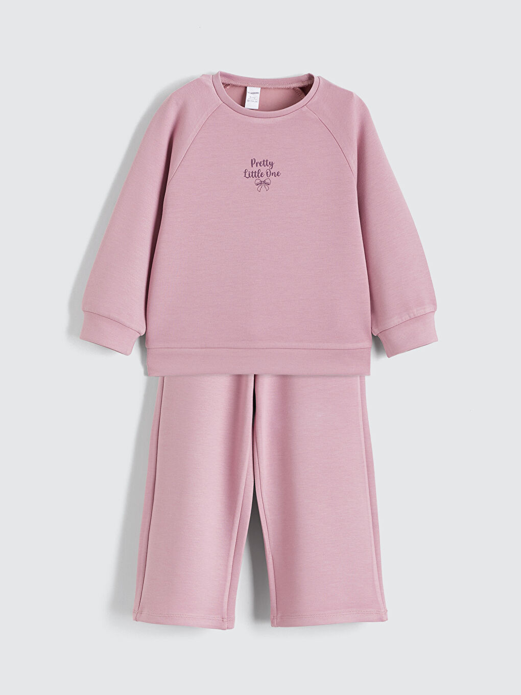 Lila Baskılı Kız Çocuk Sweatshirt ve Pantolon-1