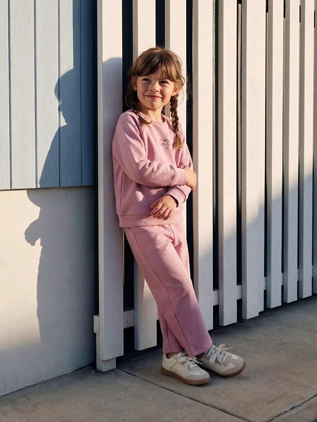 Lila Baskılı Kız Çocuk Soft Touch Sweatshirt ve Pantolon-2