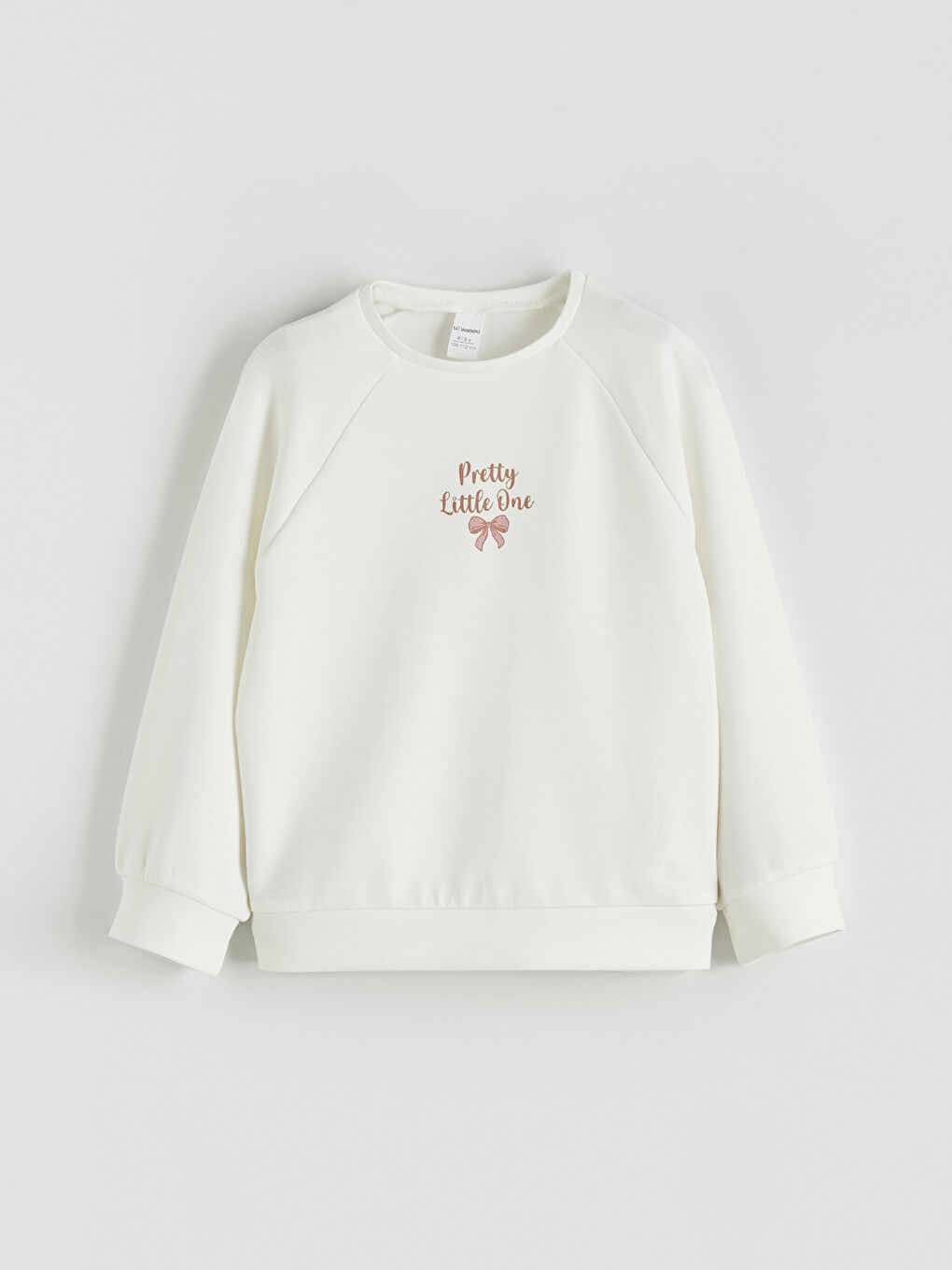 Ekru Baskılı Soft Touch Kız Çocuk Sweatshirt