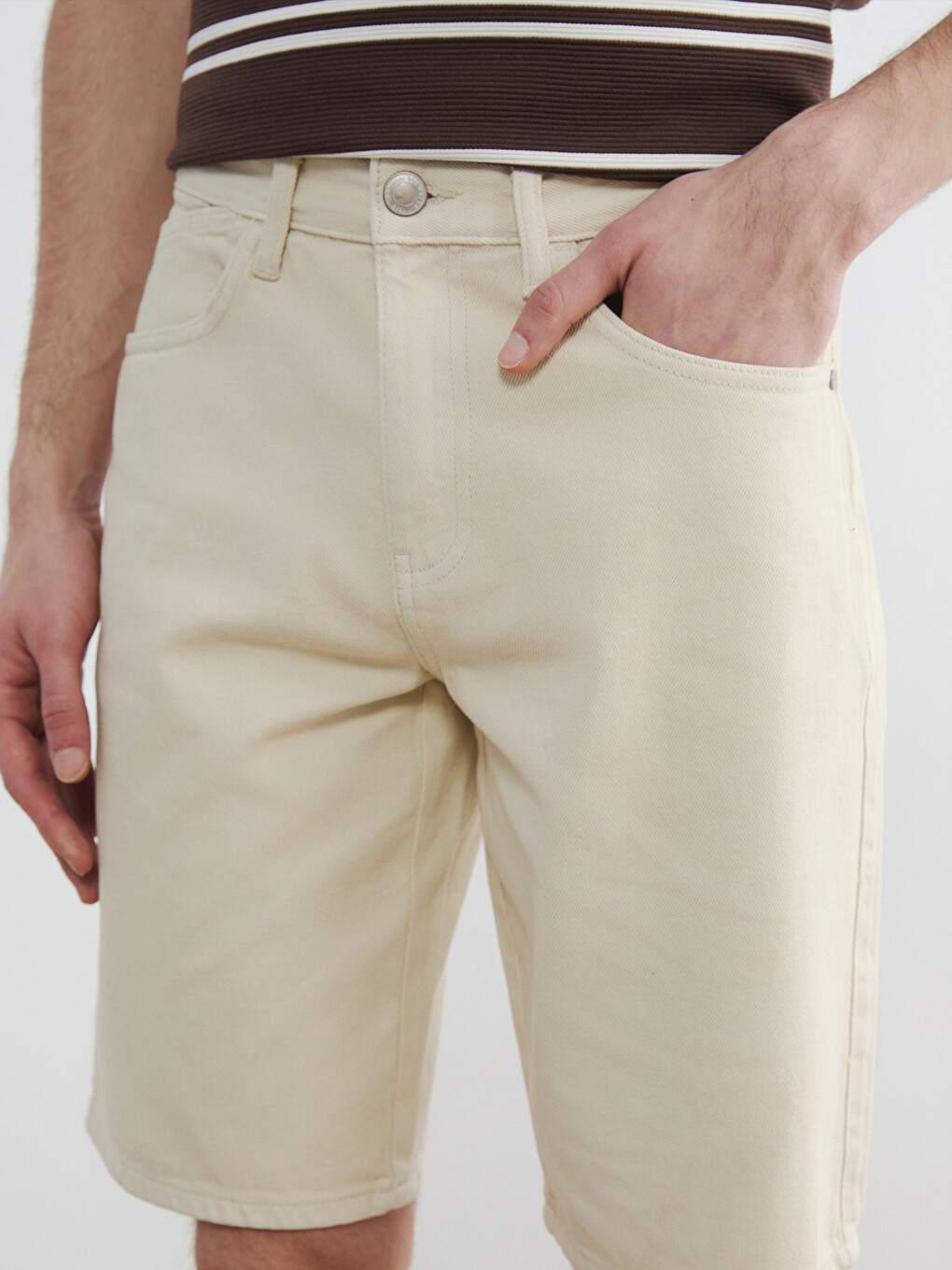 Regular Fit Erkek Jean Şort-2