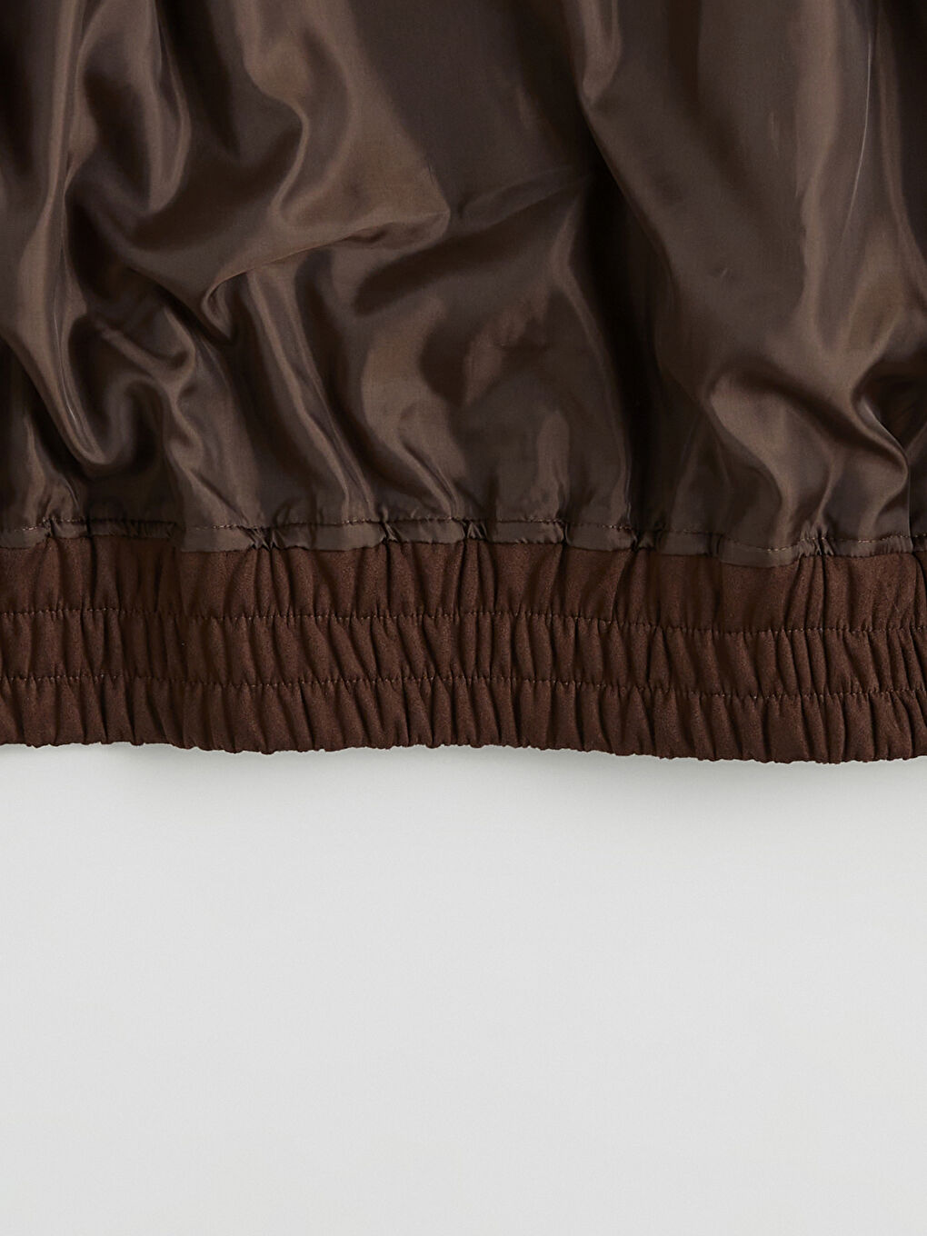 Kahverengi Dik Yaka Oversize Kadın Süet Görünümlü Ceket-7