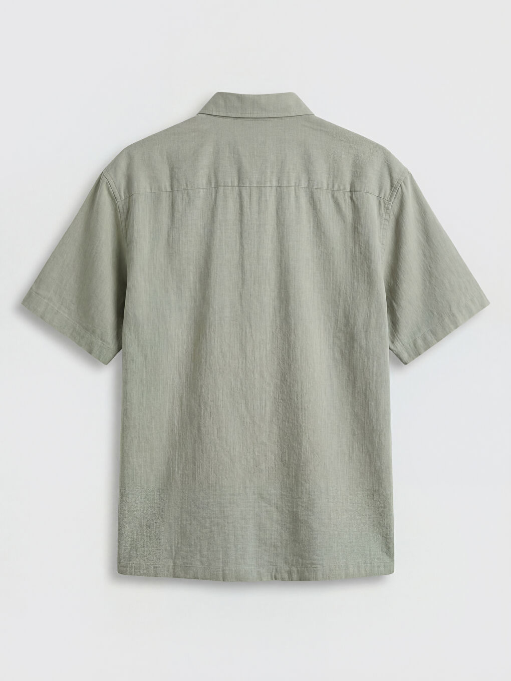 Yeşil Regular Fit Armürlü Erkek Gömlek-1