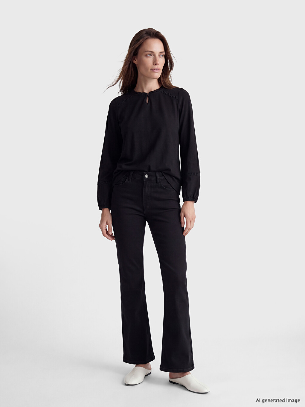 Crew Neck Embroidered Blouse-1